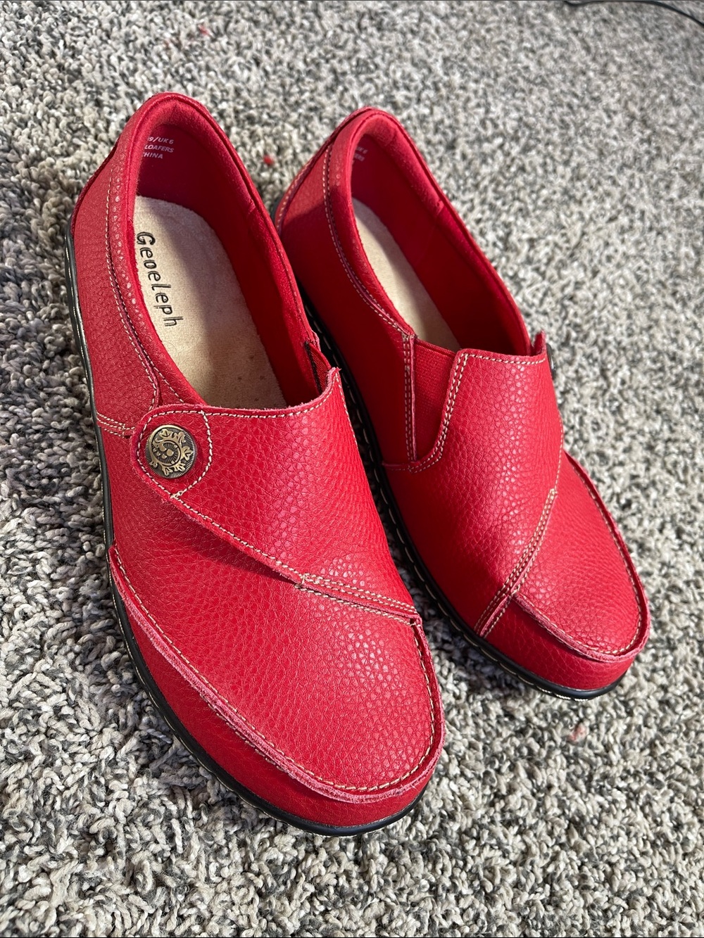 Geoeleph red Loafers womens size 8 US / 39 EU / 6 UK